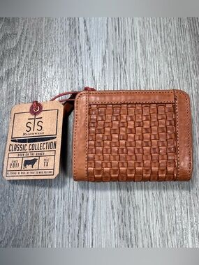StS Ranchwear Western Wallet Womens Sweet Grass Woven Soni Brown Leather Bifold